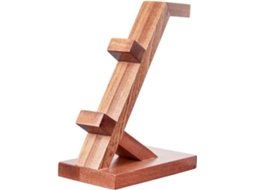 Support Double Manette De Jeu En Bois Marron Pour Casque Et Contrôleur, Design Simple Et Portable,