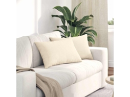 Vidaxl Travesseiros De Sofá 2 Pcs Creme 60 X 40 Cm