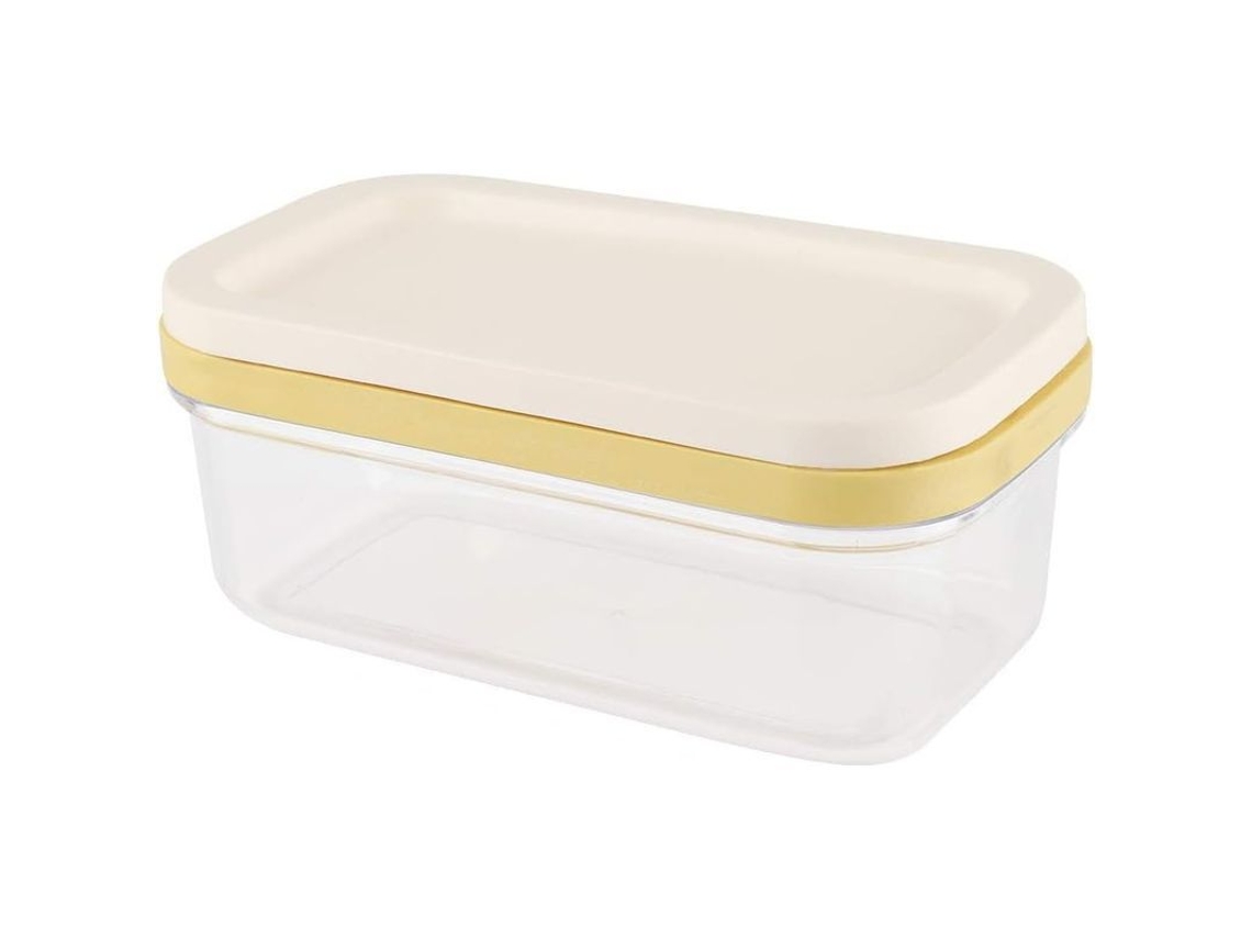 Caixa para armazenar manteiga com tampa transparente, 17x10x7 cm, para geladeira e cozinha.