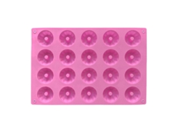 Formas De Silicone Funcionais Rosa Com 20 Cavidades Para Mini Bolos, Muffins, Brownies E Pudins. Antiaderentes.