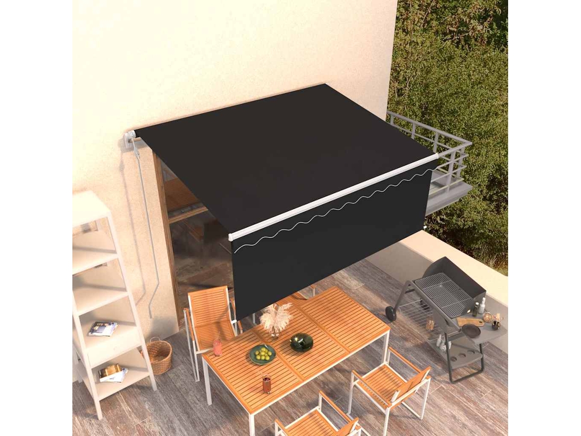 Vidaxl Toldo Retrátil Automático Com Estore 3,5x2,5 M Antracite