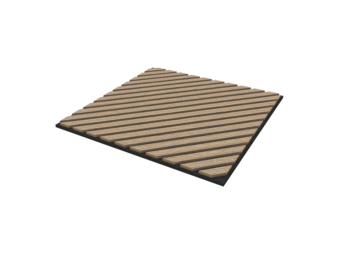 Conjunto de 12 painéis acústicos 3D Vang, 4,32 m², lâminas diagonais - nogueira clara, Neu.holz