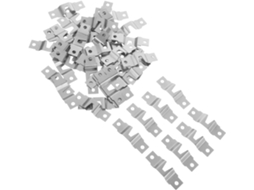 Conjunto De 50 Ganchos Aço Reforçado Prateados Para Molduras Quadros, Com Furo Duplo E Parafusos Ideais Para Pendurar