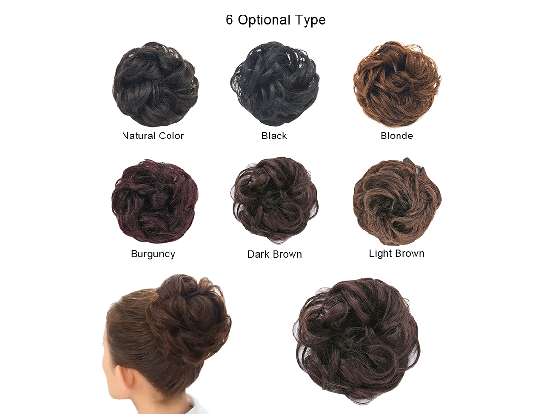 Extensiones De Cabelo Com Scrunchie Para Penteado Desordenado Feminino