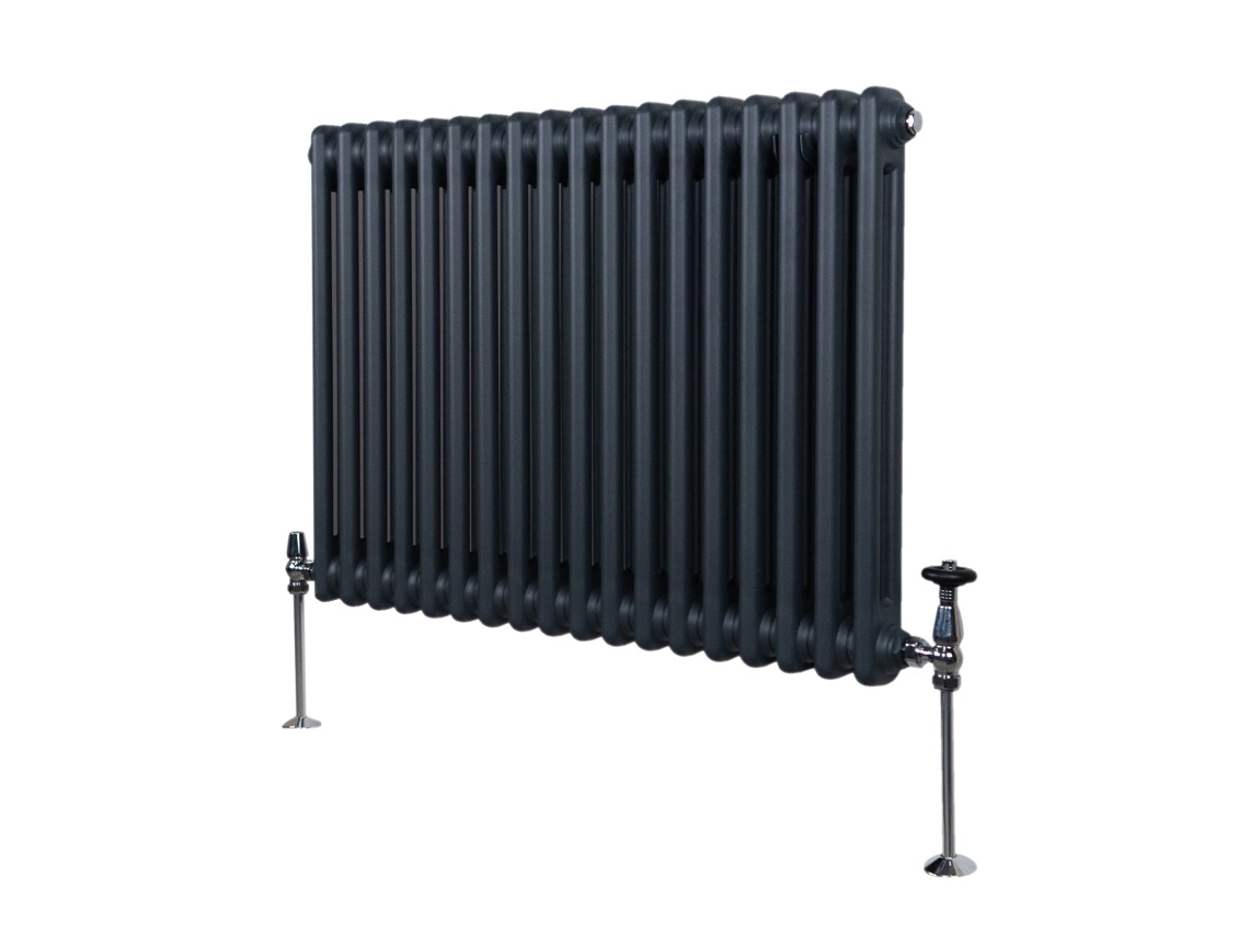 Radiador Tradicional Horizontal De 2 Colunas Em Cinzento Antracite – Aço Carbono 1,5 Mm, 3499 Btu, Pintura Em Pó Tripla,