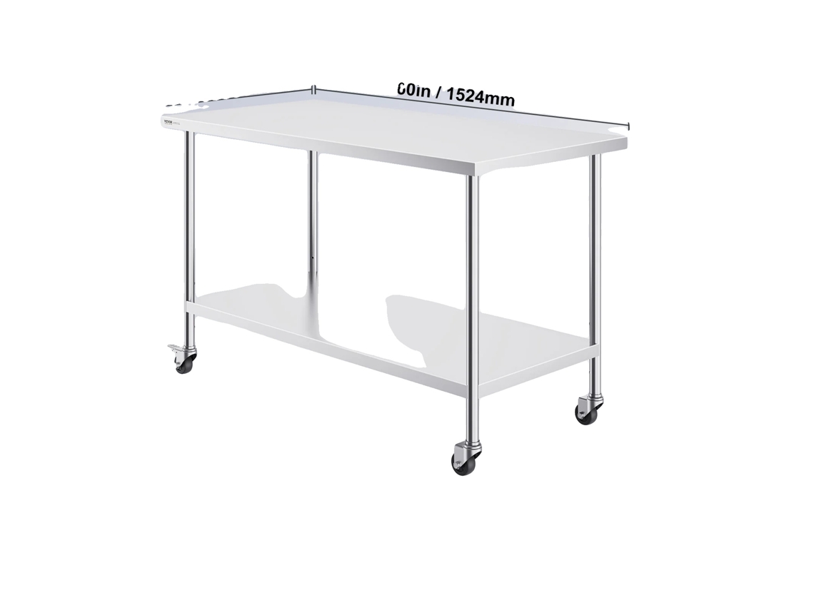 Mesa De Trabalho, Aço Inoxidável, Altura Ajustável, 30 X 60polegadas
