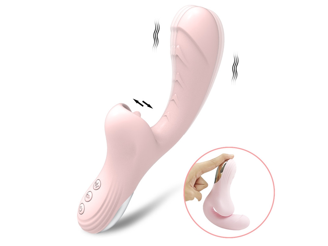 2 Em 1 Vibrador Poderoso Para Lamber A Lngua Para Mulheres (rosa)