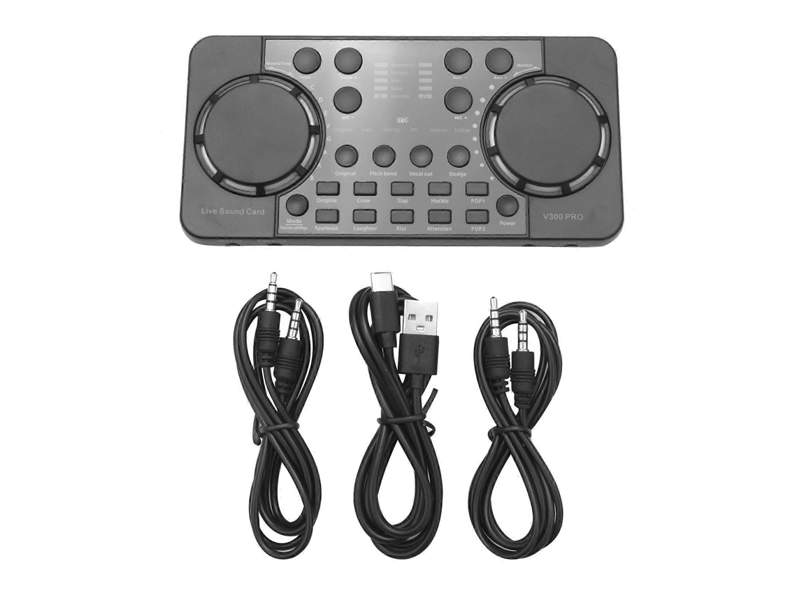 Placa de som V300 Pro com 10 efeitos sonoros e redução de ruído Bluetooth. Brilvibera