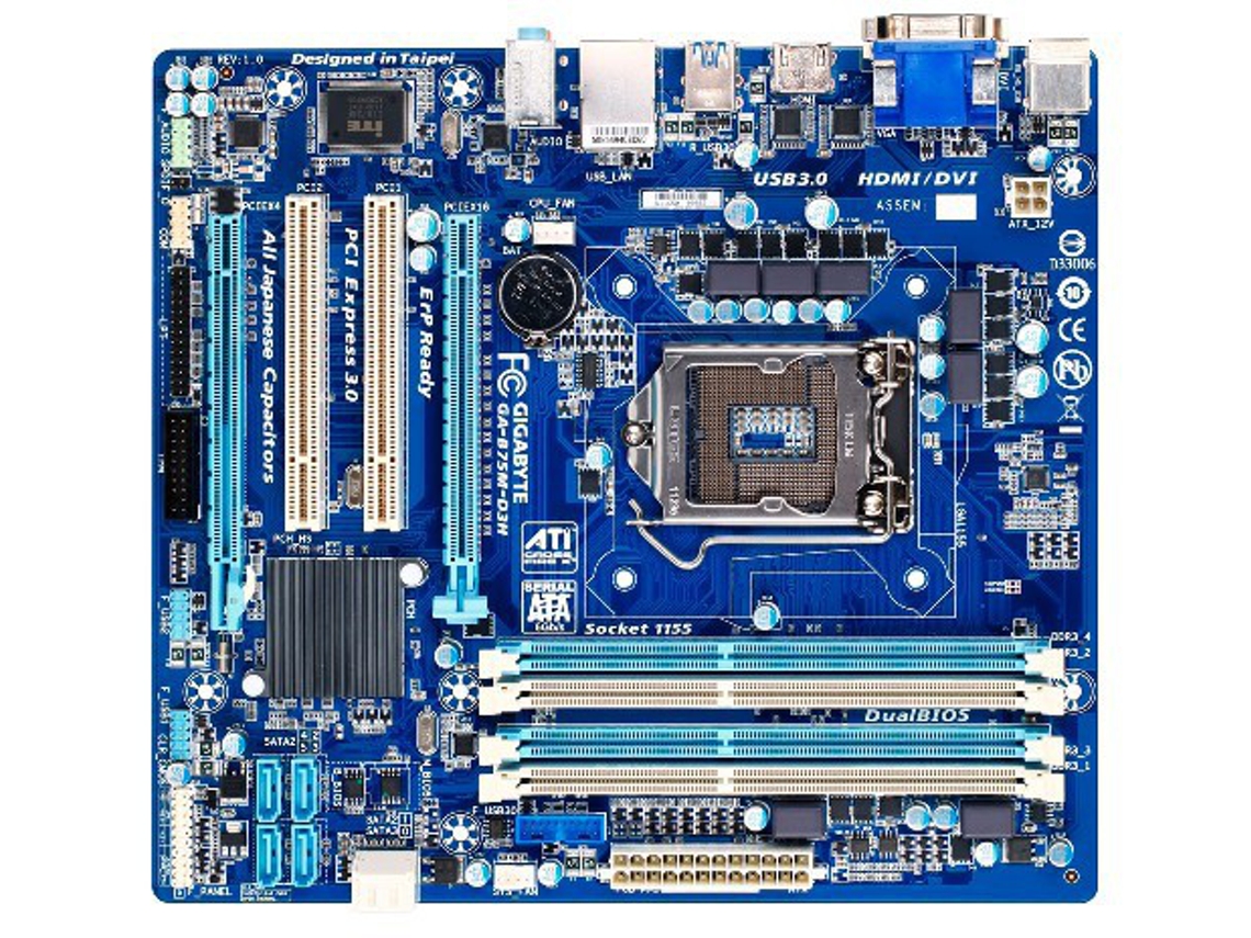 Motherboard GIGABYTE (LGA 1155 (Socket H2) - Intel B75)