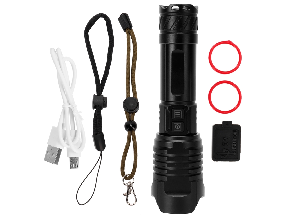 Rebe-lanterna Recargable Usb Plegable Con Zoom De Aleación De Aluminio Para Exterior, Lanterna Potente Herramienta De Iluminación