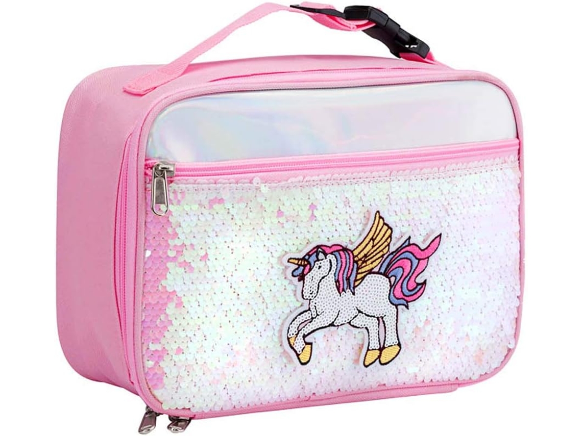 Lancheira Infantil Térmica Unicórnio com Alça para Meninas, Bolsa Infantil BRILVIBERA