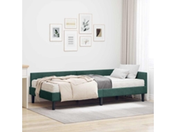 Vidaxl Estrutura De Cama De Canto Com Colchão 2 Unid. Verde Veludo