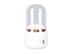 Porta Brochas De Maquillaje Giratorio A Prueba De Polvo 5 Compartimentos Impermeable Con Tapa Blanca