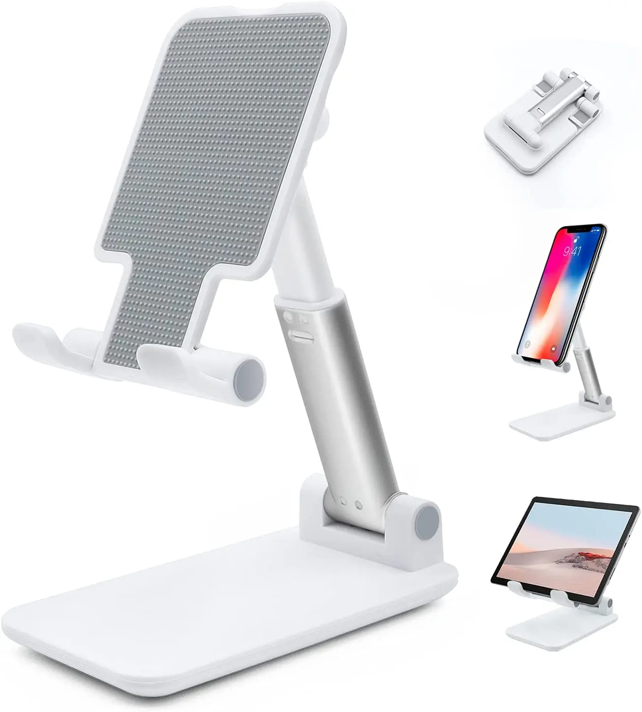 Suporte de mesa ajustável para celular, placa de alumínio durável, compatível com Iphone, Ipad, tablets AQUAFORGE
