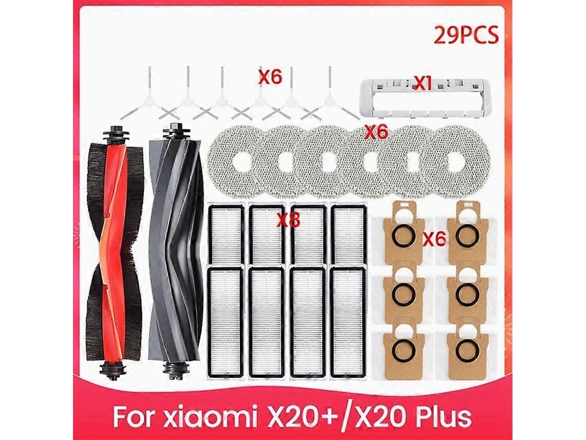 Para X20/x20 Plus Peças Acessórios Escova Lateral Principal Filtro Hepa Pano De Mop Saco De Pó Peças De Reposição Slowmoose