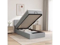 Vidaxl Cama Ottoman Com Colchão Cinzento-claro 90 X 190 Cm Tecido