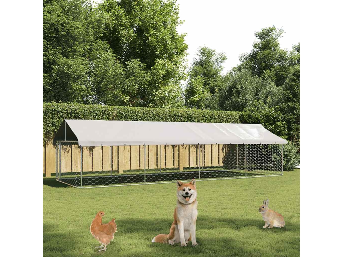 Vidaxl Canil De Exterior Com Telhado 600x200x150 Cm