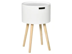 Mesa de cabeceira com gaveta LAMAISON, 40x35x60cm, branco