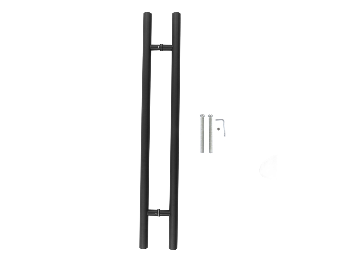 Empurrador de porta de vidro em aço inoxidável (branco Fosco, reforçado, design ergonômico)