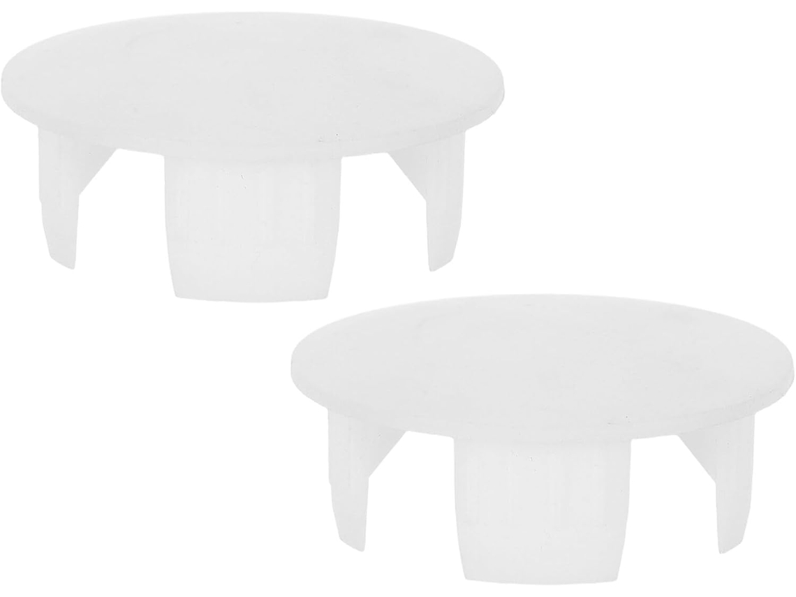 Kit de 2 Tampas de Plástico Brancos À Chuva e Aos Raios Uv para Acessórios de Toldo Externo, com Mecanismo Giratório, CHABERLU