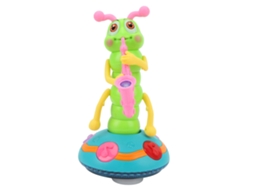 Brinquedo elétrico de 2026 que canta, gira e rasteja com música e luz, além de um saxofone para crianças.