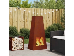 Vidaxl Fire Pit Ferro Enferrujado Aço Resistente Às Intempéries