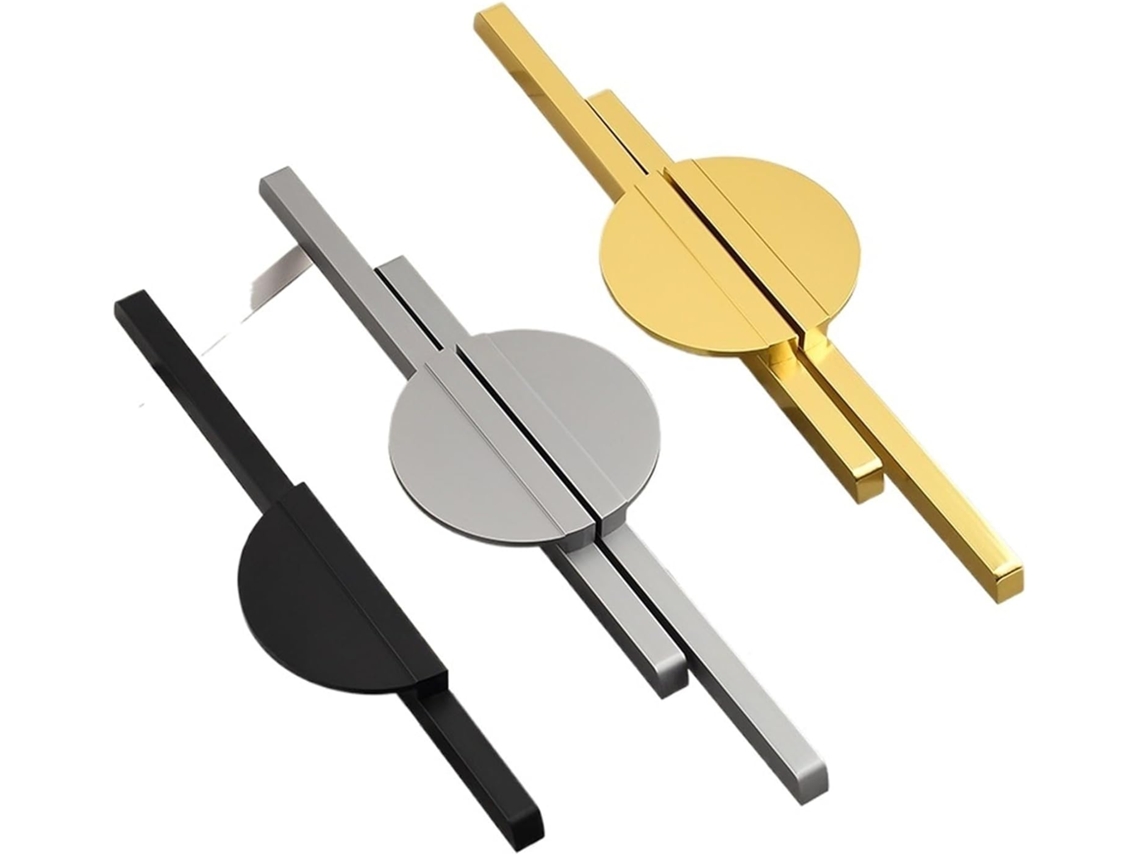 1 Peça Puxador Preto Semicircular Para Porta De Guarda Roupa E Armário Cozinha Em Estilo Moderno, Puxador Dourado Para