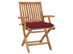 Maison Exclusive - Cadeiras De Jardim Dobráveis C/ Almofadões 4 Pcs Teca Maciça