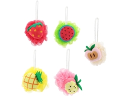 Conjunto De 5 Esponjas De Banho Em Formato De Frutas Para Limpeza, Esfoliação Corporal E Espuma De B Gokoco