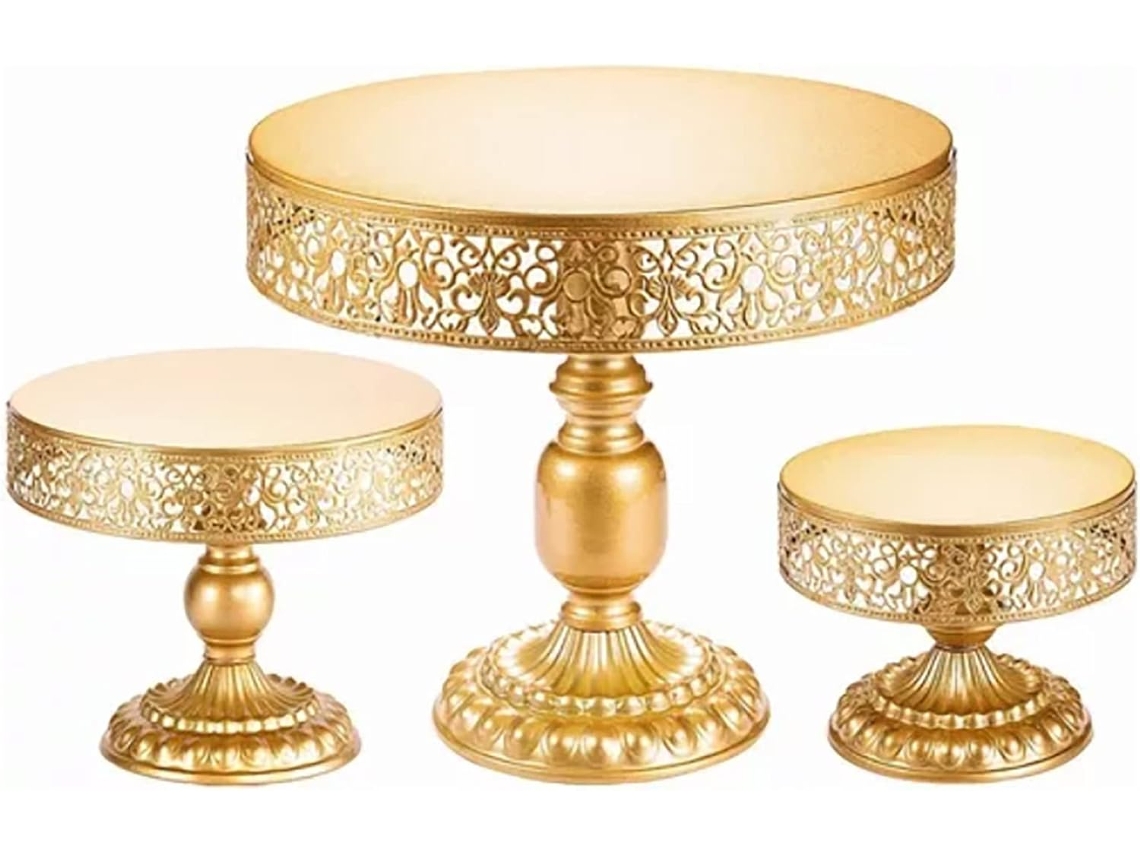 Suporte Para Bolo Dourado, Suporte De Ferro Reutilizável Para Cupcakes, Ideal Para Festas, Fácil De Gokoco
