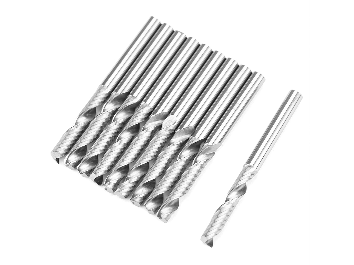 10pcs Fresa De Ponta Redonda De Aço Tungstênio 1lx3.17 Cnc Router Bits