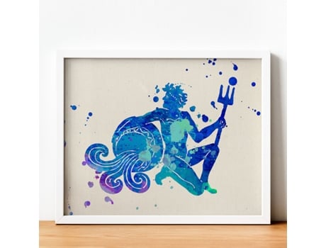 Póster NACNIC de Aquário Ao Estilo de Aquarela. Perda de Símbolos Do Zodíaco Com Design Colorido de Tinta Em Aquarela.