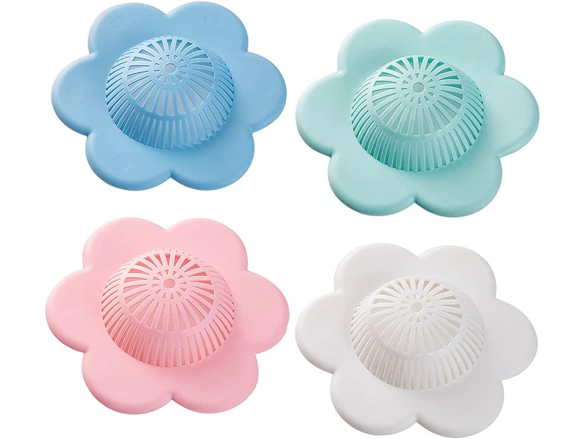 Kit Com 4 Depiladores De Silicone Com Ventosas E Filtro Para Pia