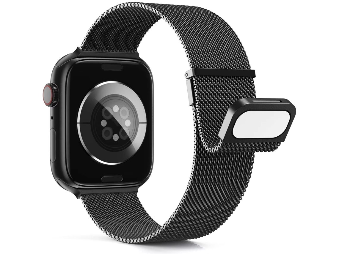 Pulseira Milanese Loop em aço inoxidável com data magnética Duplo para Apple Watch Series 11 e 10 Ultra, tamanho pequeno (42, 44, 45 e 49 mm).