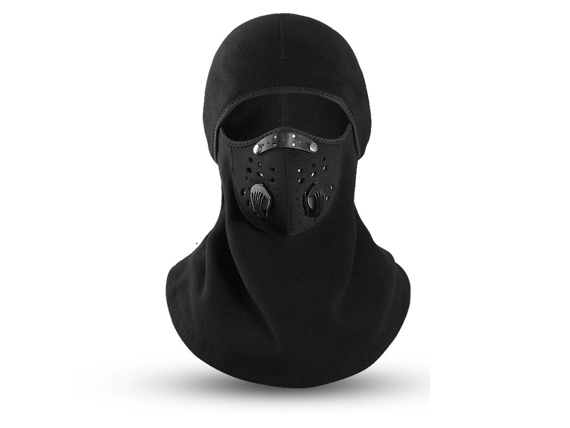 Capuz balaclava para ski com filtro, ventilação ajustável, respirável, impermeável, fleece, unissex | S/MARCA