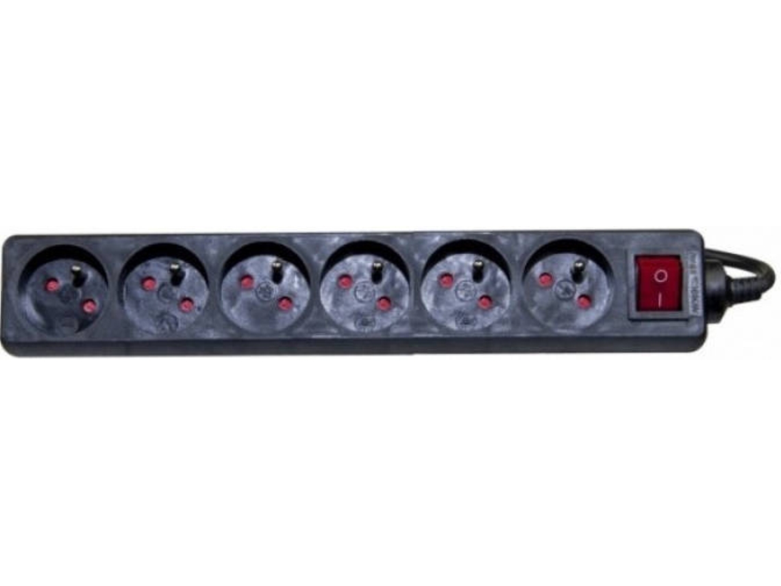 Extensão Elétrica DEXLAN 573371 (6 tomadas - 4 m - Preto)