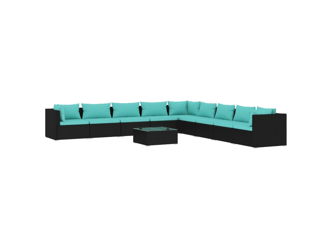 Garden Lounge Set, Garden Lounge Sets Vidaxl Preto Rattan / Vime (n/a)
