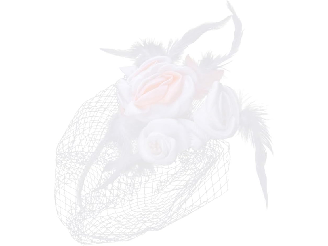 Véu De Noiva Curto Branco Ciieeo Com Flores Feitas À Mão Em Grenadine E Poliéster, Cobrindo O Rosto.