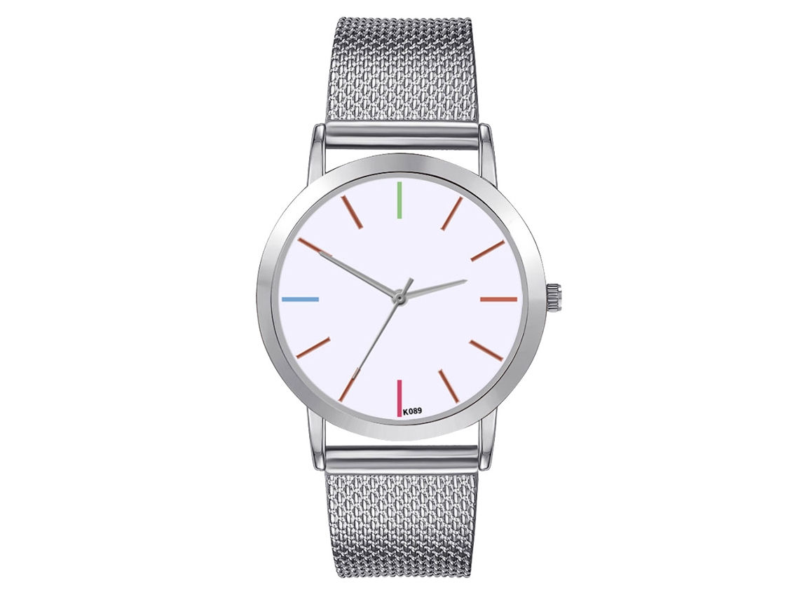 Reloj De Cuarzo De Correa De Silicona Para Pareja Con Dial Colorido Zhoulianfa (plata)