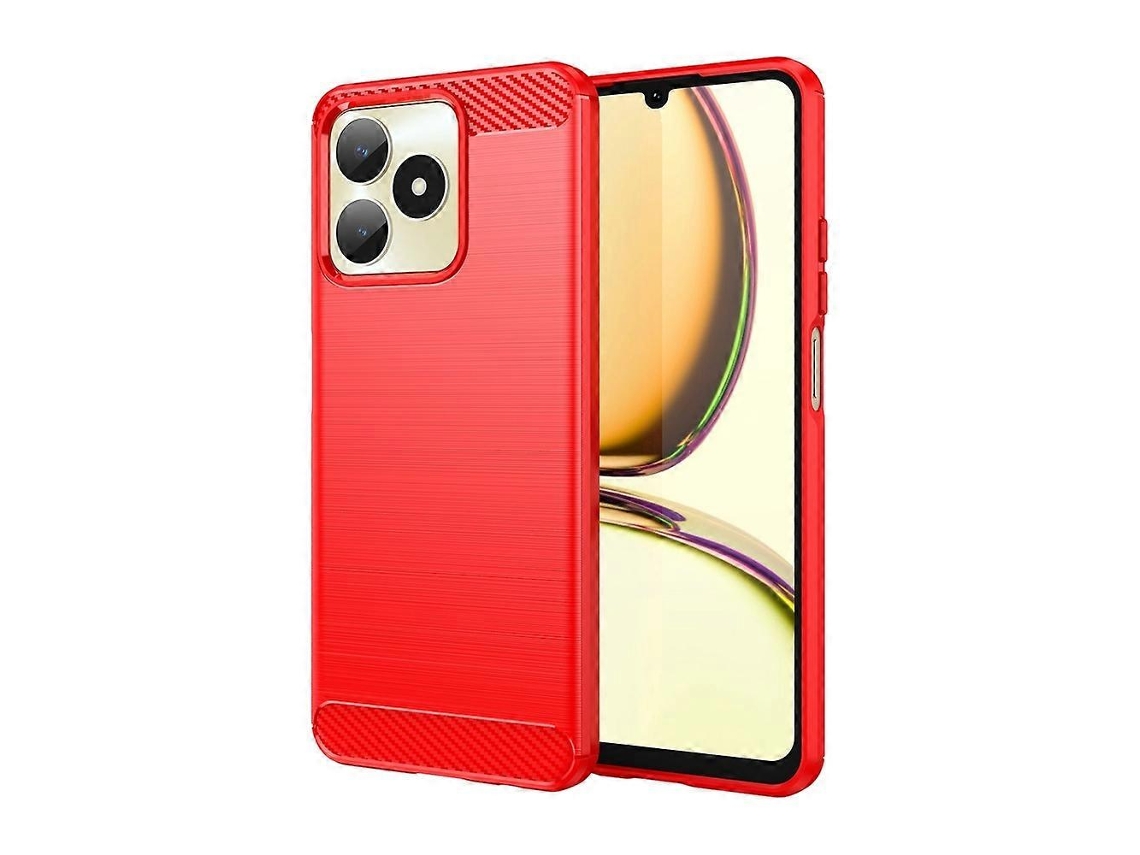 Capa De Celular Tpu Com Textura Escovada De Fibra De Carbono
