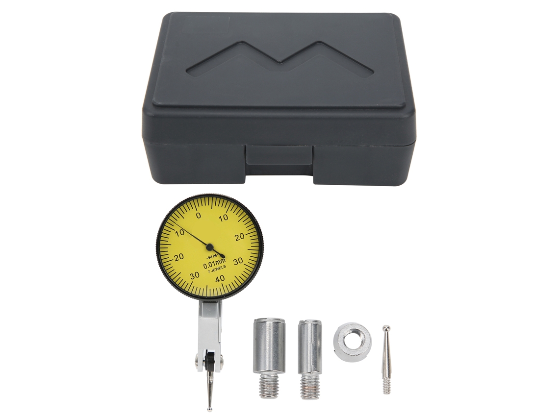 Indicador de teste de alavanca de alta precisão, instrumento de medição em aço inoxidável de 0 a 0,8 mm