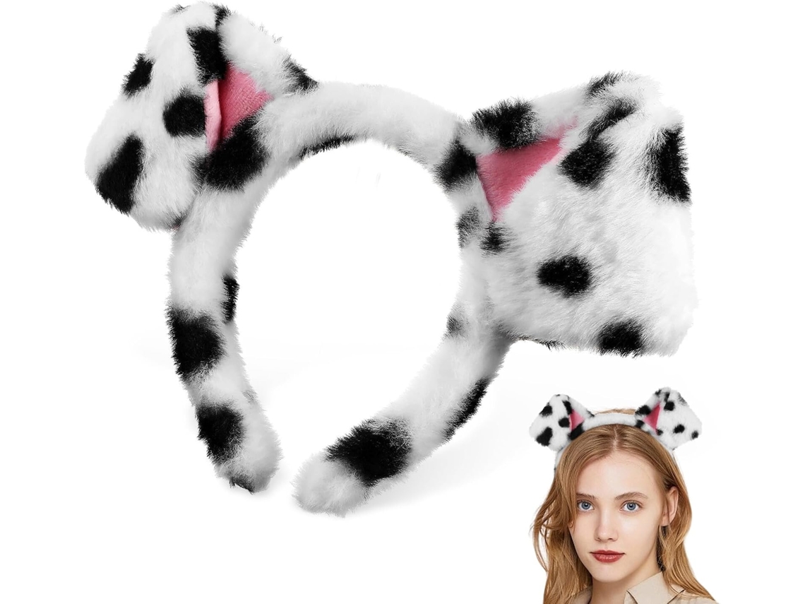 Tiara Fofa De Dálmata Com Orelhas De Cachorro Para Cosplay