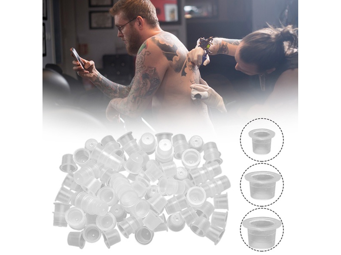 100 Peças De Equipamento E Suprimentos De Tatuagem: Copas De Cor Base