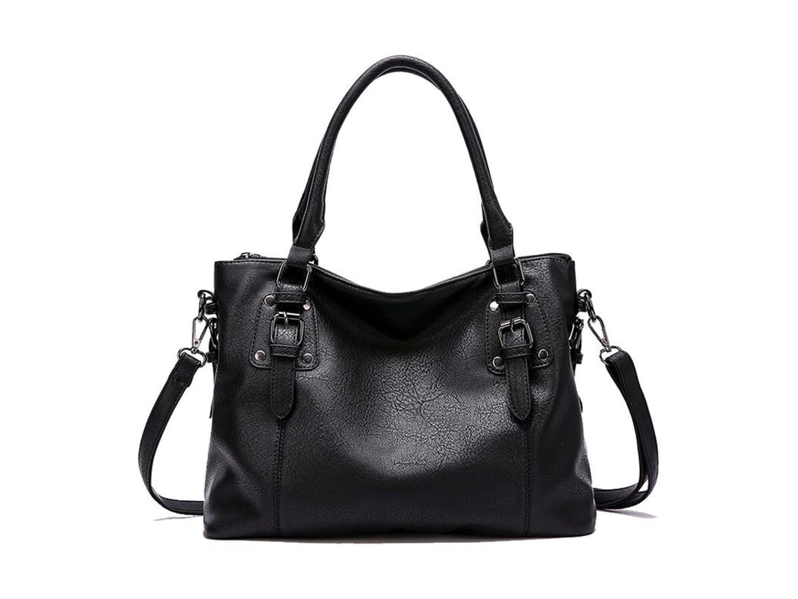 Bolso Tote de Couro Suave Retro Vintage Casual com bolsos e alça ajustável