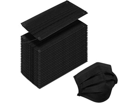 Máscara de Proteção LOME Preto de 3 camadas (100 un)