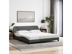 Vidaxl Estrutura De Cama Dover 160x200 Cm Tecido Cinzento-escuro