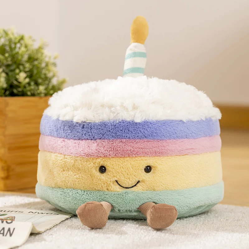 (bolo Arco-íris De 25cm) Brinquedo De Pelúcia Fofo Em Formato De Comida - Macio E Adorável