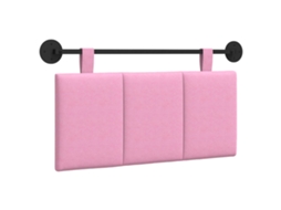 Conjunto 1 Cabeceira Suspensa Vidaxl Rosa Veludo (90 X 55 X 5 Cm)