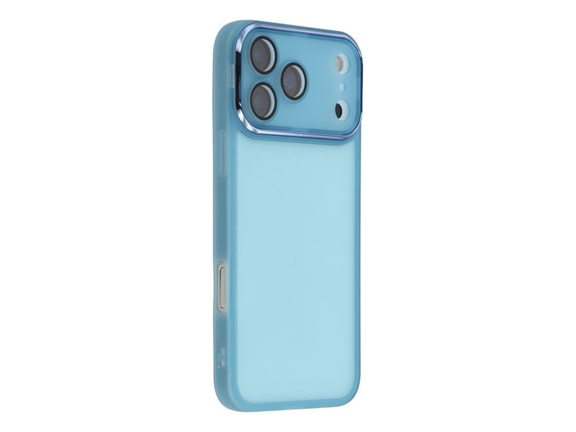 Capa Para Iphone 17 Pro Max Com Moldura De Câmera Eletroplaqueada - Azul Transparente