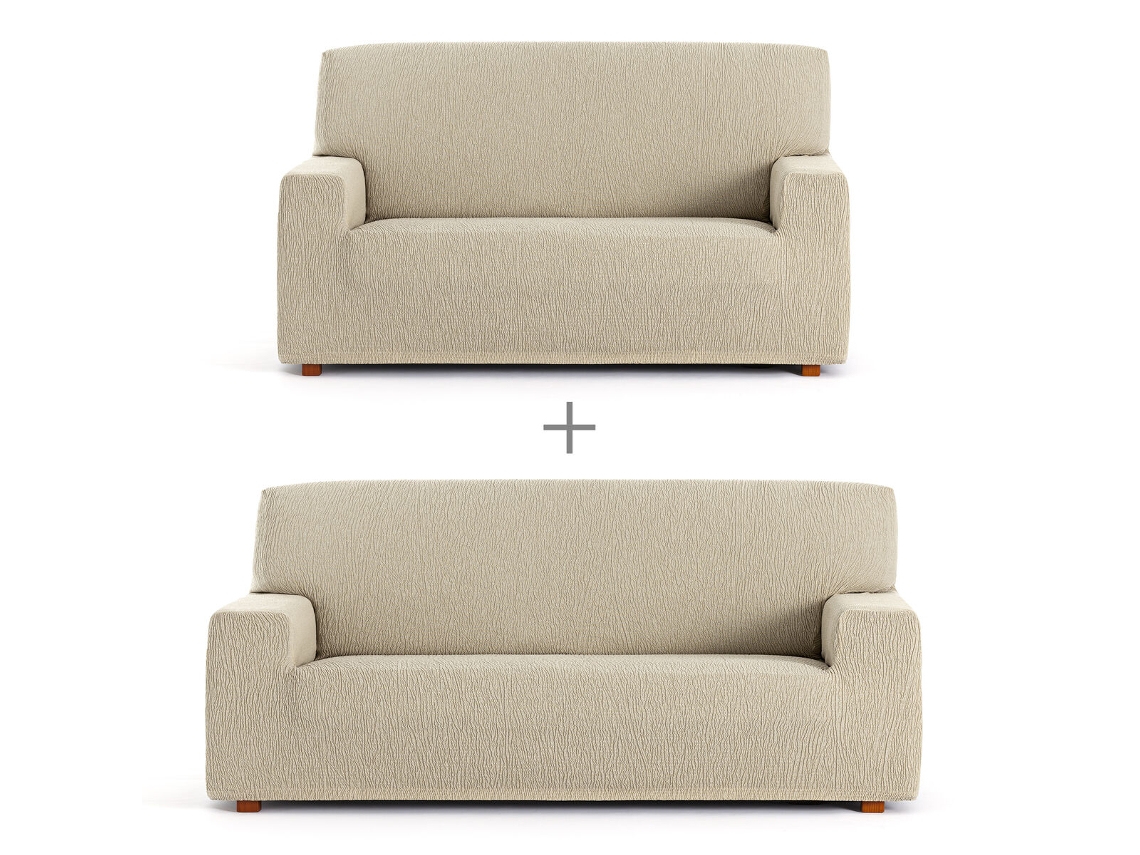 Conjunto de Capas para Sofá EYSA Troya Branco 70 X 110 X 210 Cm 2 Peças